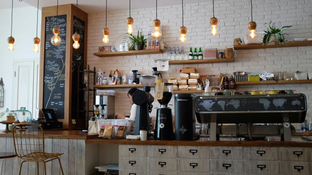 Warm and inviting café